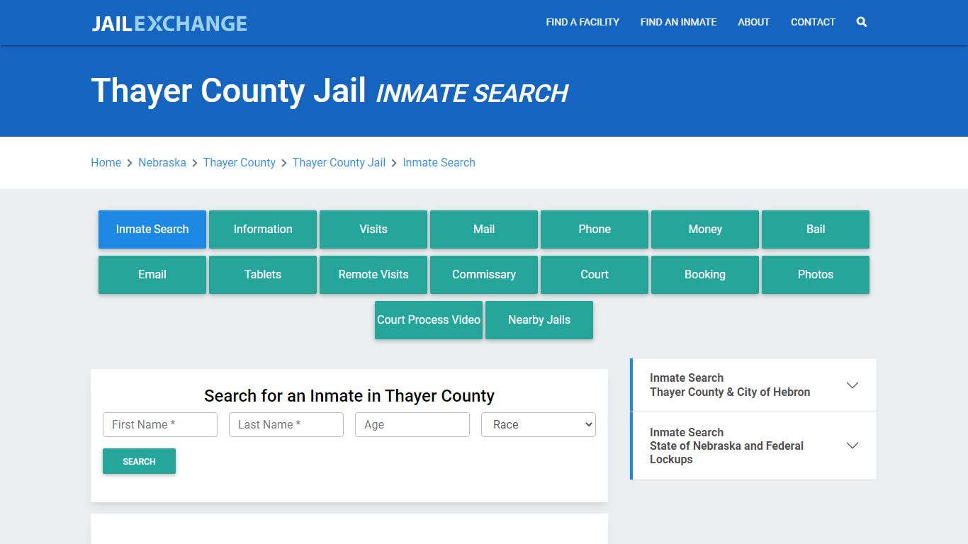 Thayer County Jail, NE Inmate Search: Roster & Mugshots